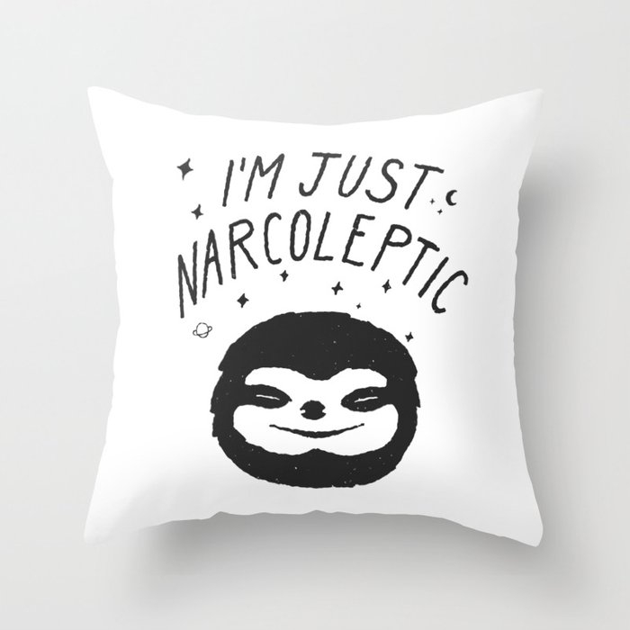 I'm Just Narcoleptic Throw Pillow by Florent Bodart / Speakerine - Cover (20" x 20") With Pillow Insert - Outdoor Pillow - Image 0