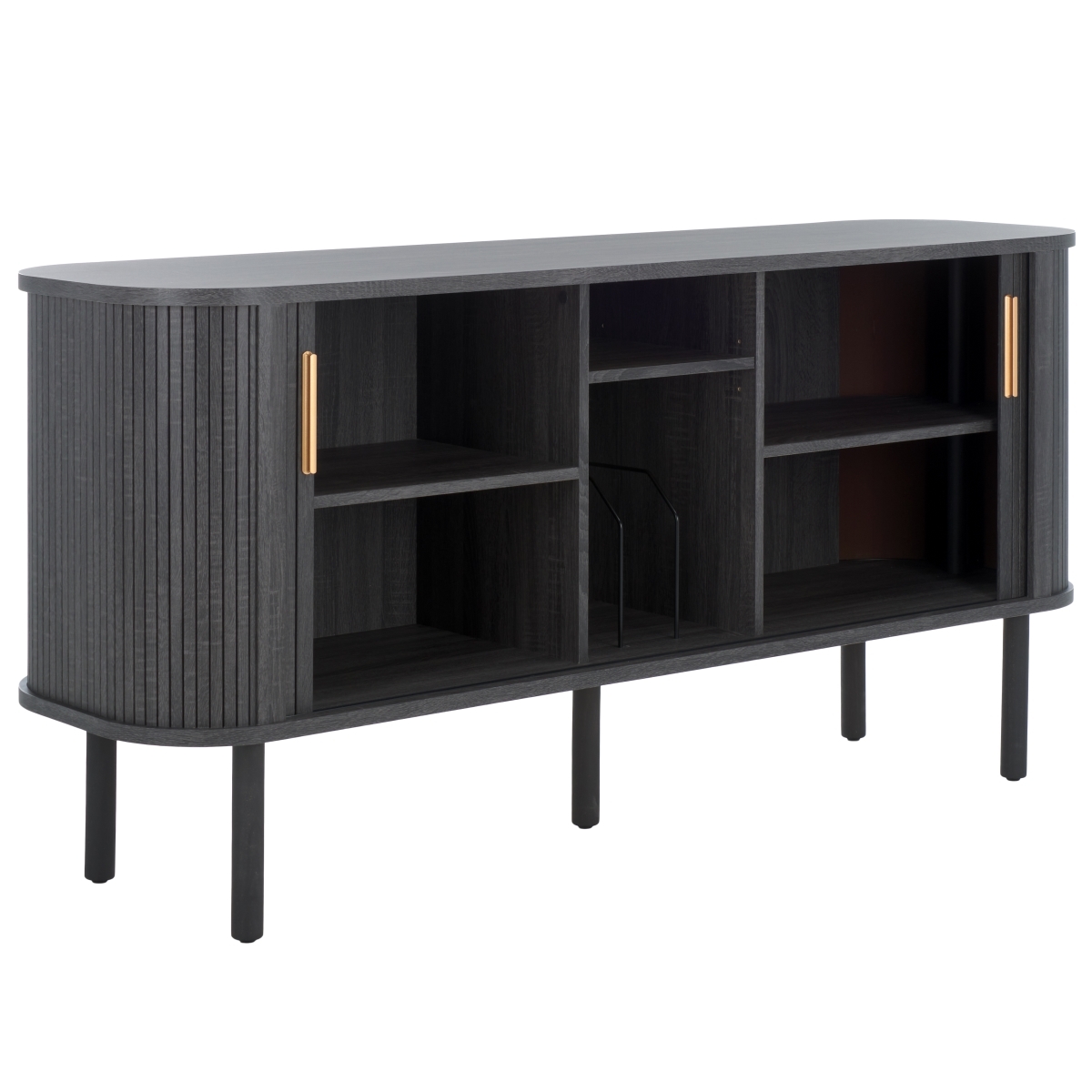 Tealla Sideboard / Media Stand - Distressed Black / Gold - Safavieh - Image 5