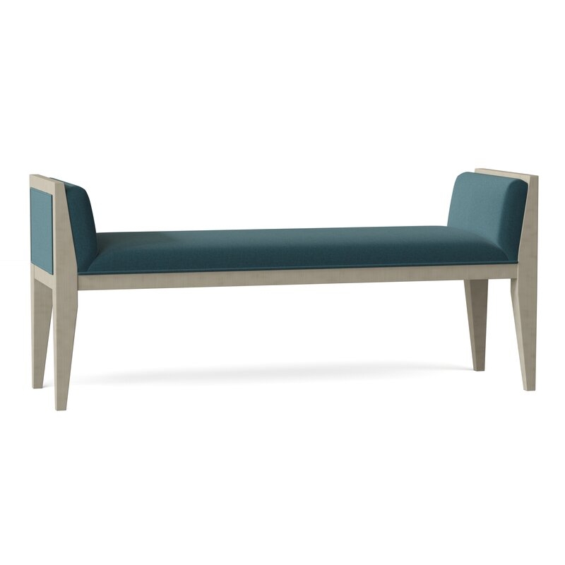 Fairfield Chair Inman Upholstered Bench Body Fabric: 8789 Turquoise, Leg Color: Almond Buff - Image 0