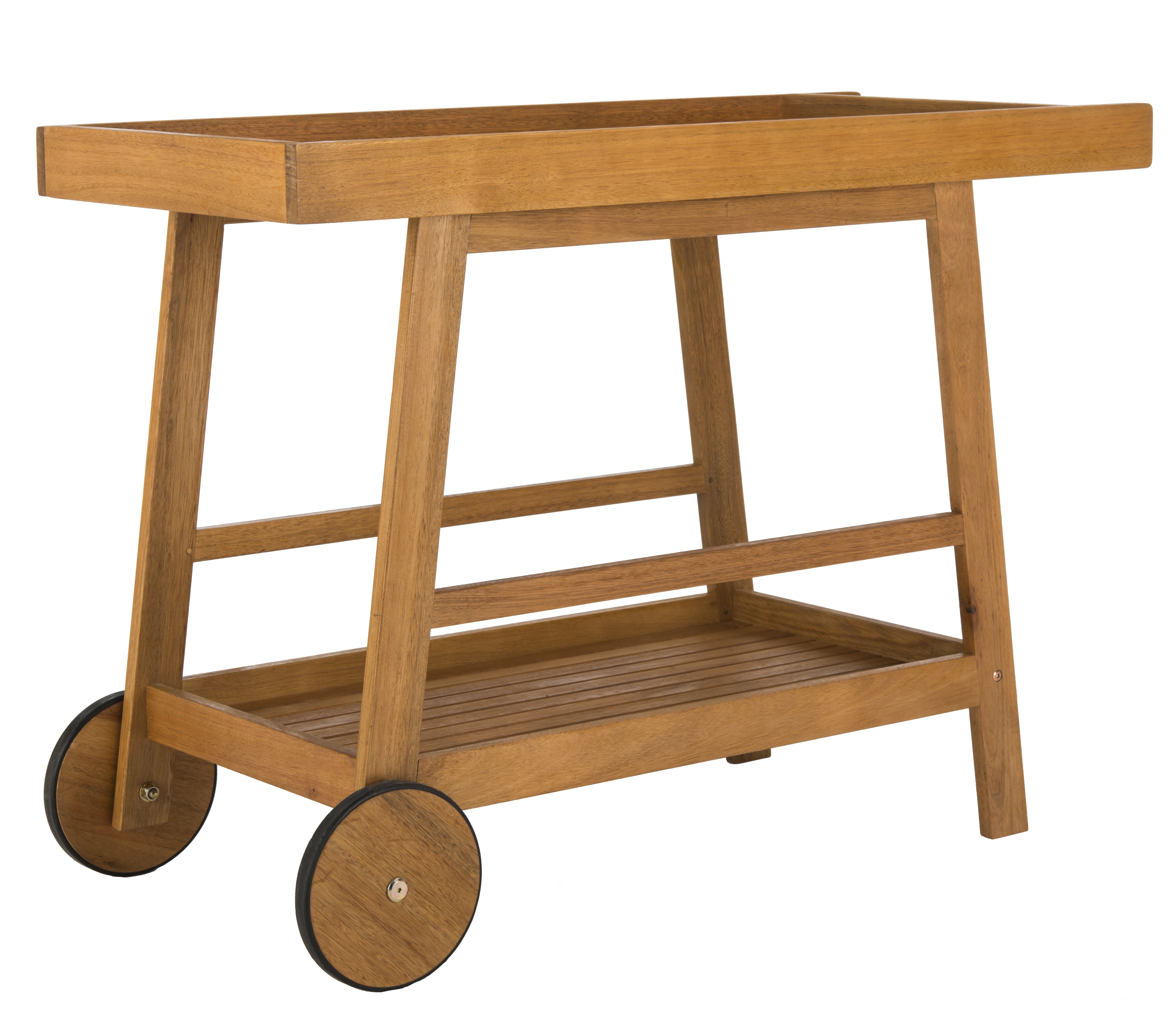 Renzo Indoor/Outdoor Bar Cart - Natural - Safavieh - Image 1