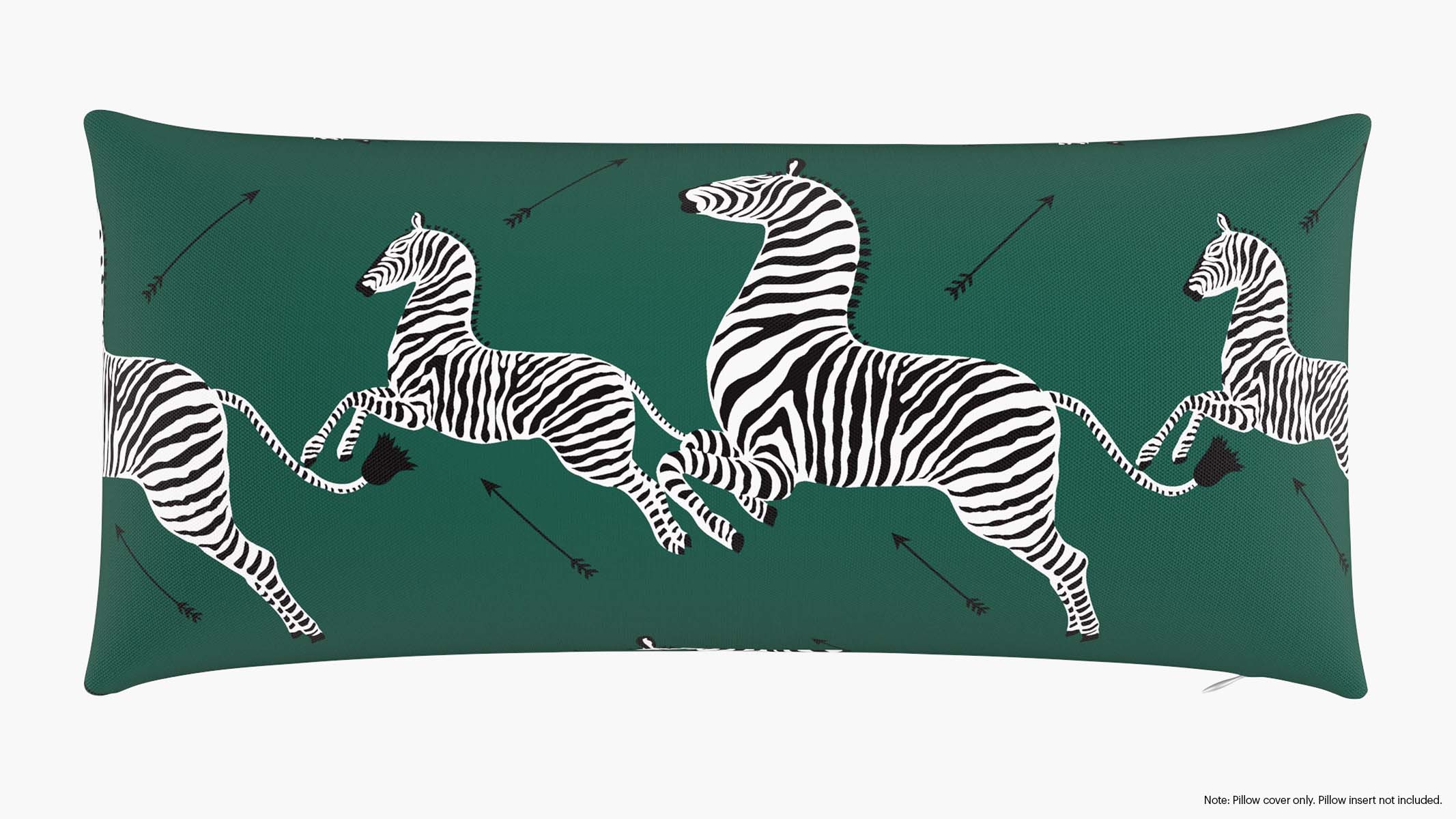 Throw Pillow Cover 14" x 30", Emerald Zebra, 14" x 30" - Image 0