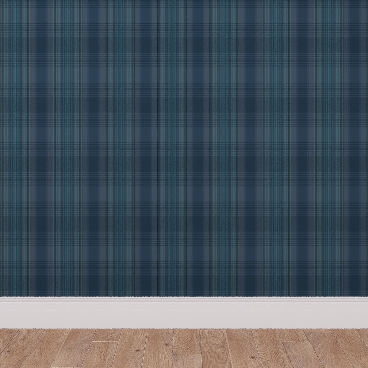 Traditional Wallpaper, Lagoon Plaid - Image 0