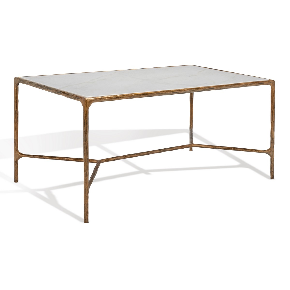 Jessa Metal Coffee Table - Brass/White - Image 7