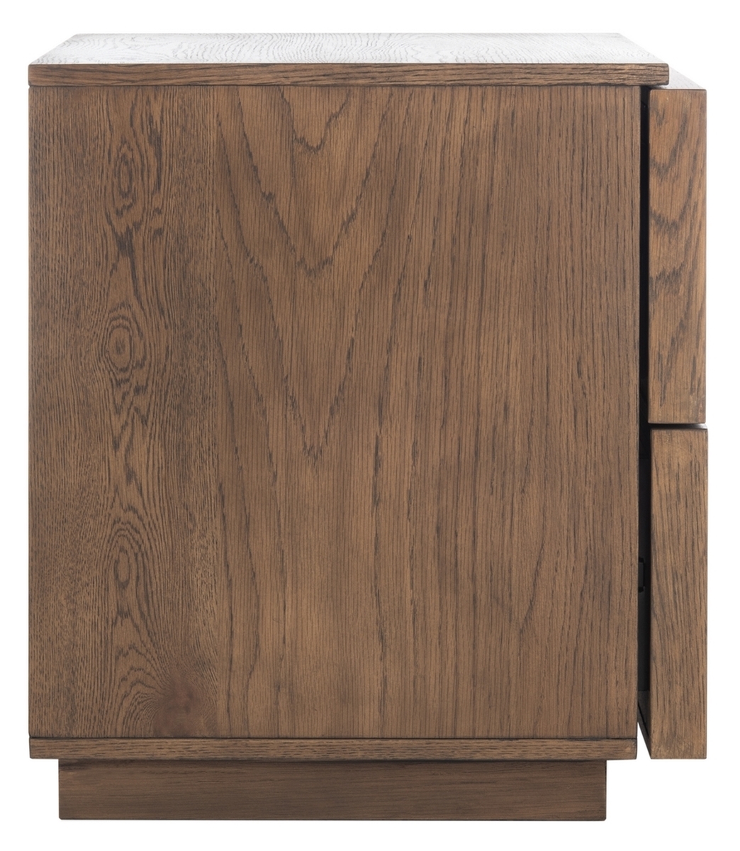 Zeus 2 Drawer Nightstand - Medium Oak - Image 3