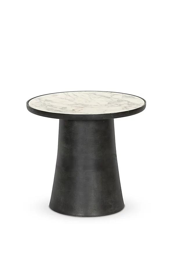 Balboa Round Marble-Top Outdoor Dining Table - Image 0