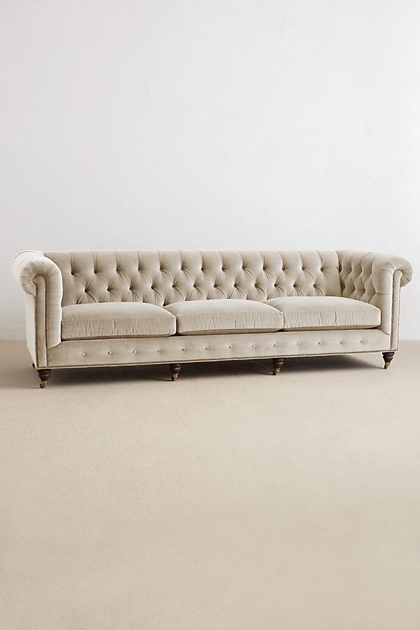 Anthropologie Velvet Lyre Chesterfield Sofa - Thumbnail 2