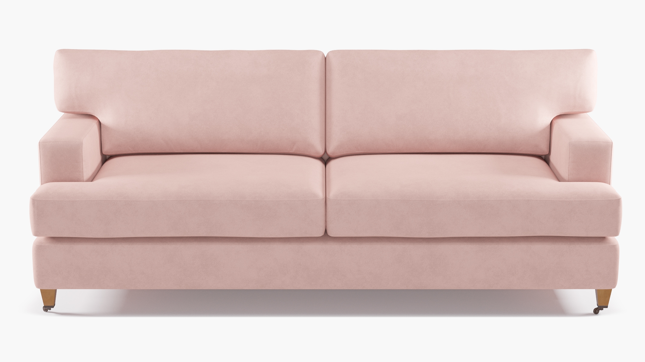 Classic Sofa, Blush Classic Velvet, Oak - Image 0