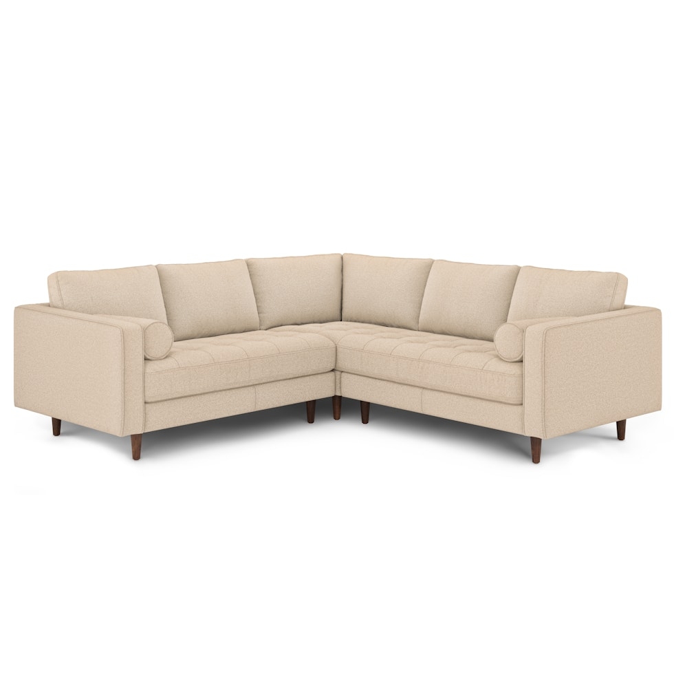 Sven 91" Tufted Corner Sectional - Ratine Buff - Image 1