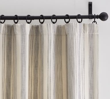 Hawthorn Striped Cotton Curtain, 50 x 96", Charcoal - Image 2