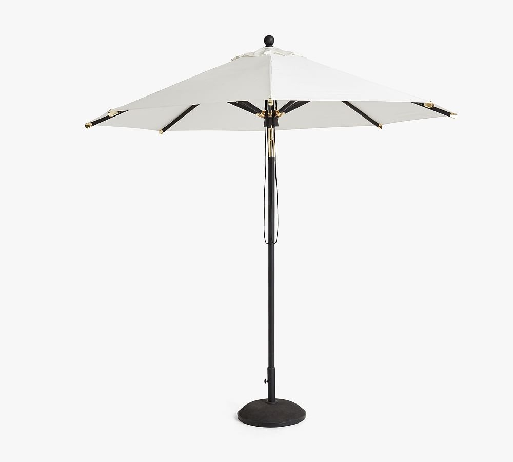 Premium 9' Round Round Umbrella with Aluminum Tilt Pole, Sunbrella(R); Thatch Salt - Image 0