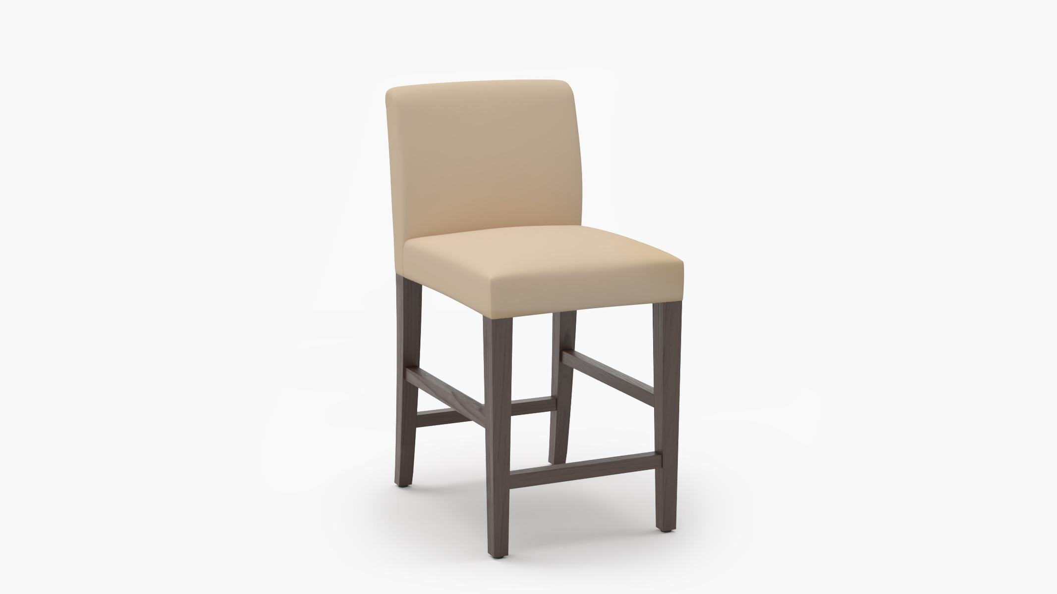 Signature Dining Counter Stool, Flax Twill, Espresso Square Tapered Leg - Image 1