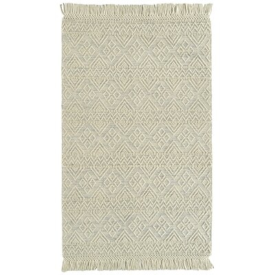 Geometric Handmade Flatweave Wool Ivory Area Rug - Image 0