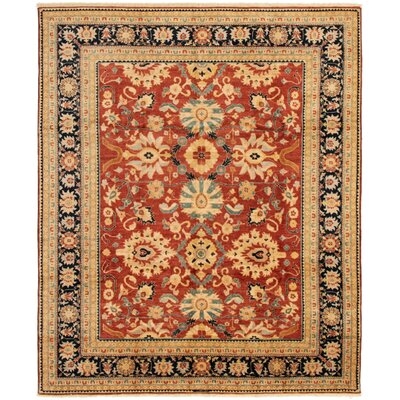 One-of-a-Kind Zareh Hand-Knotted 2010s Ushak Brown/Black/Cream 8'1" x 9'8" Wool Area Rug - Image 0