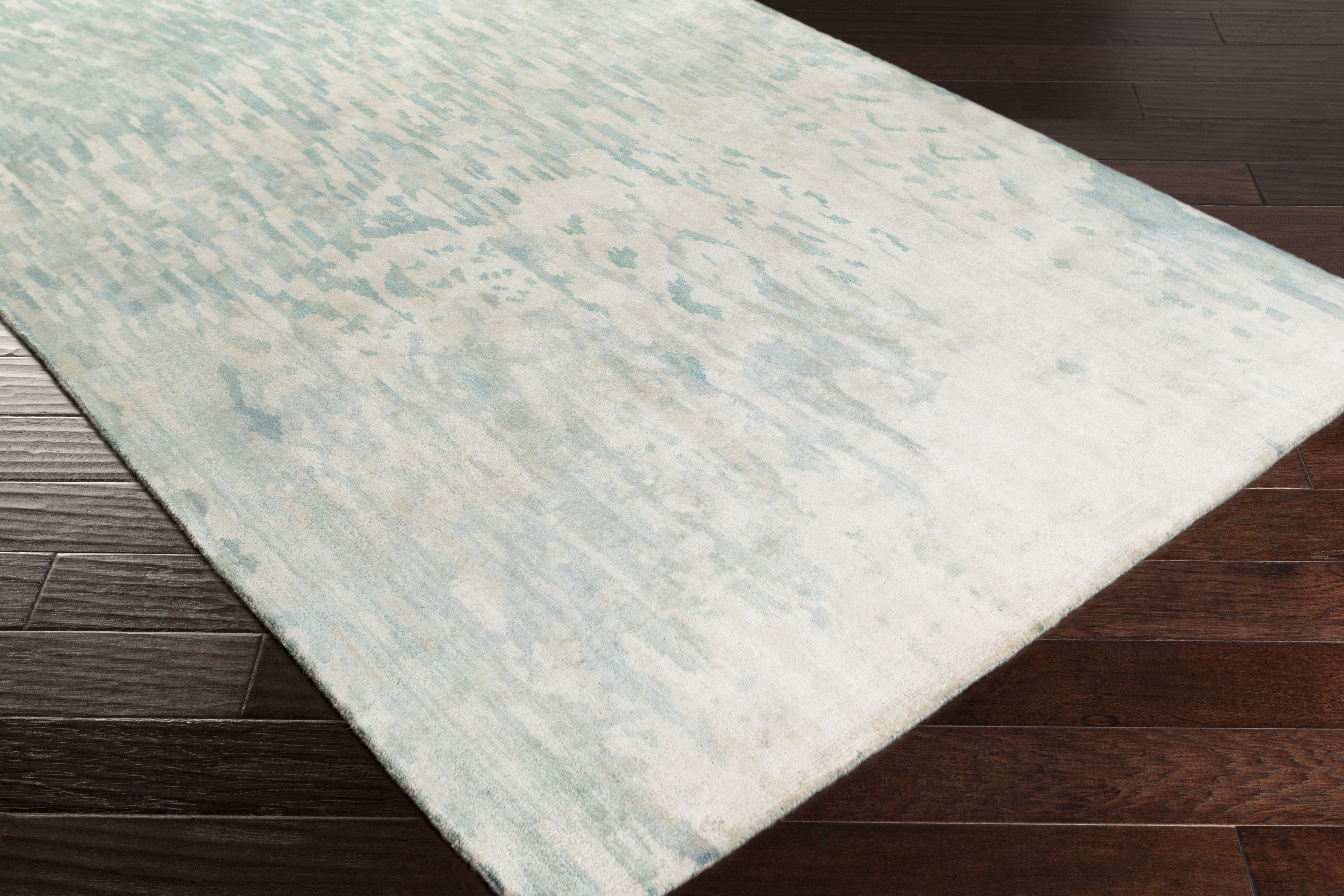 Watercolor Green Indoor 5' x 8' Handmade Rug - Image 2