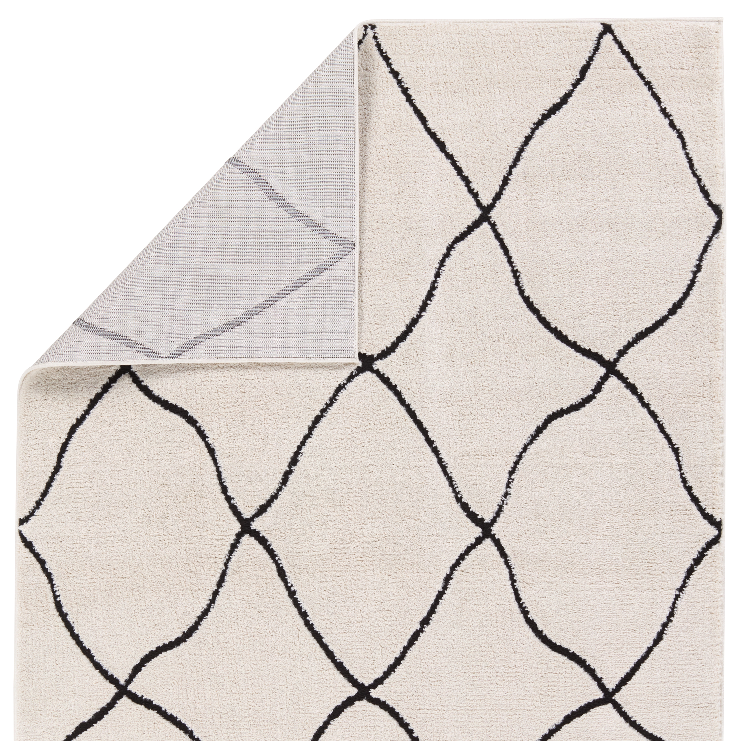 Label J Treble JID19 Trellis Ivory and Black Area Rug (6'7"x9'6") - Image 2