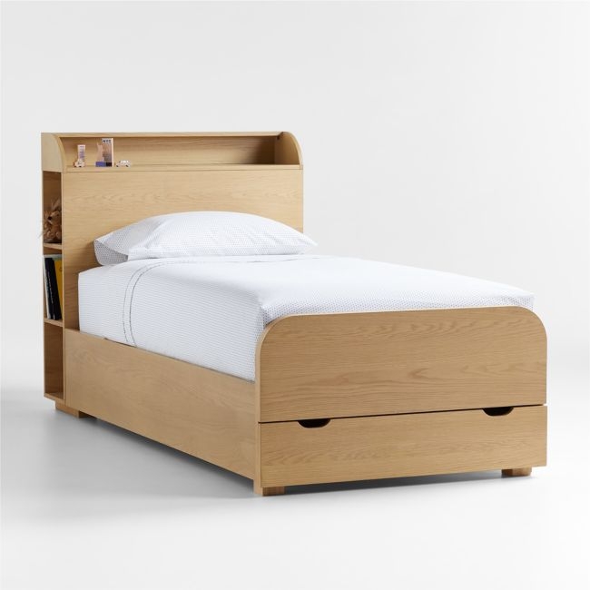 Malcolm Wood Kids Storage Bed with Shelves - Image 0
