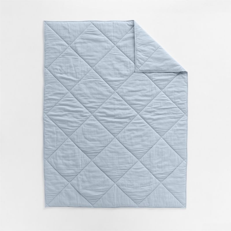 Supersoft Gauze Organic Cotton Sky Blue Twin XL Quilt - Image 2