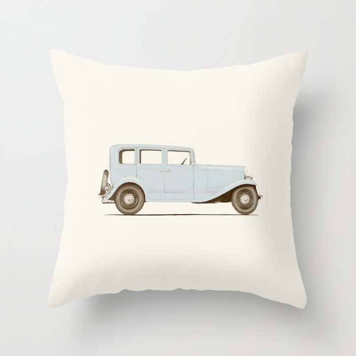 Car Of The 1930's Throw Pillow by Florent Bodart / Speakerine - Cover (20" x 20") With Pillow Insert - Indoor Pillow - Image 0