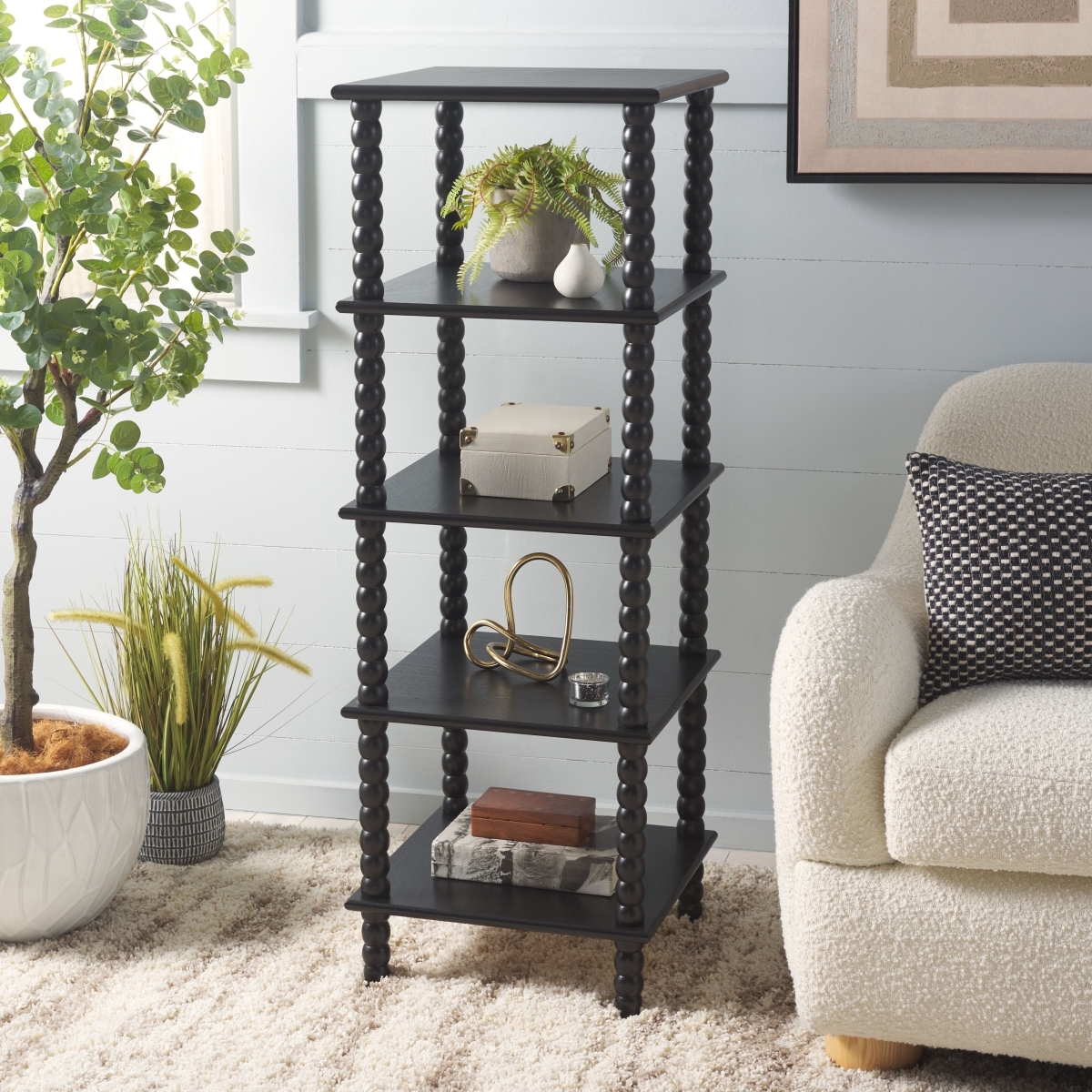 Dilyn 5 Tier Shelving Unit - Matte Black - Image 1