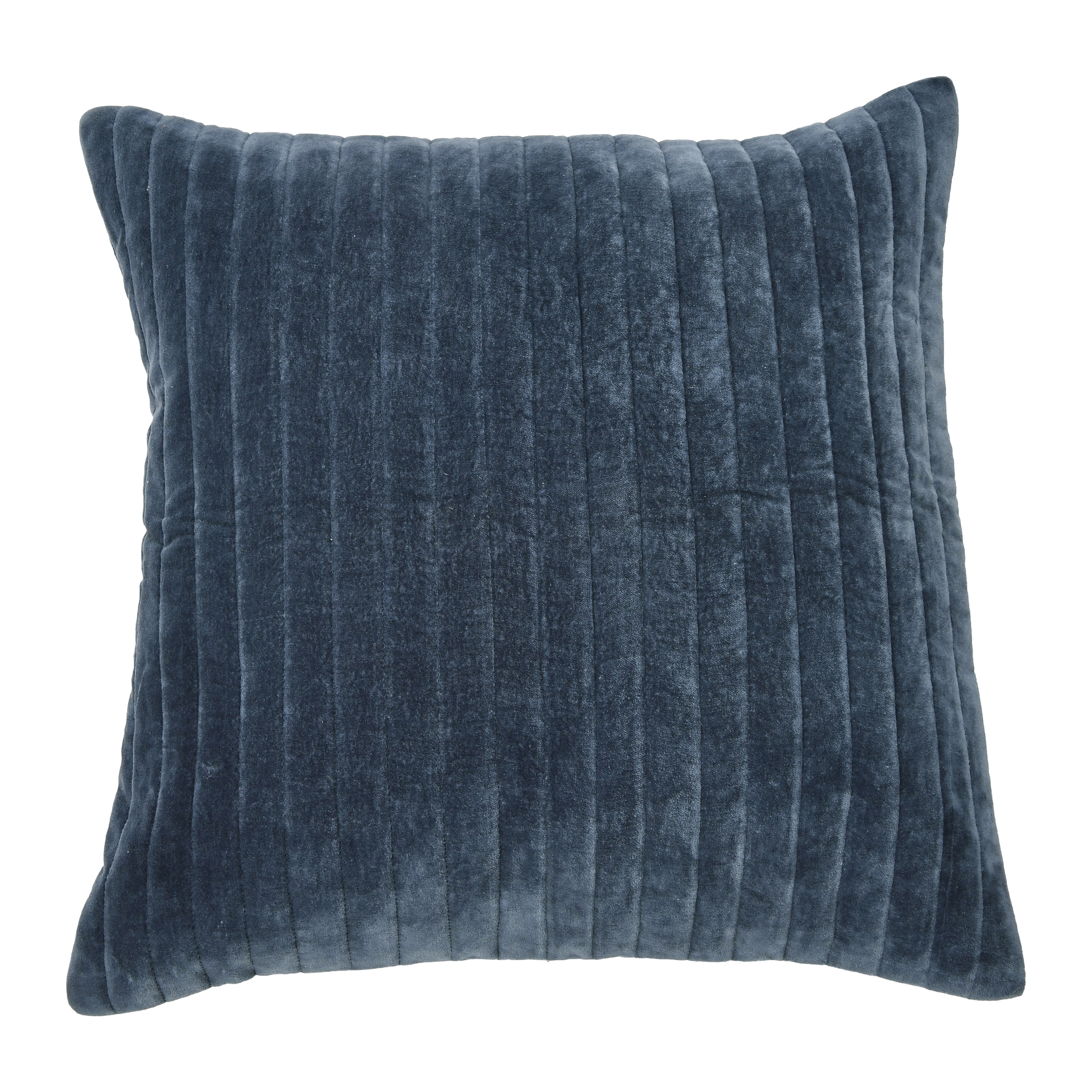 20" Square Quilted Velvet Pillow with Channel Stitch - Image 0