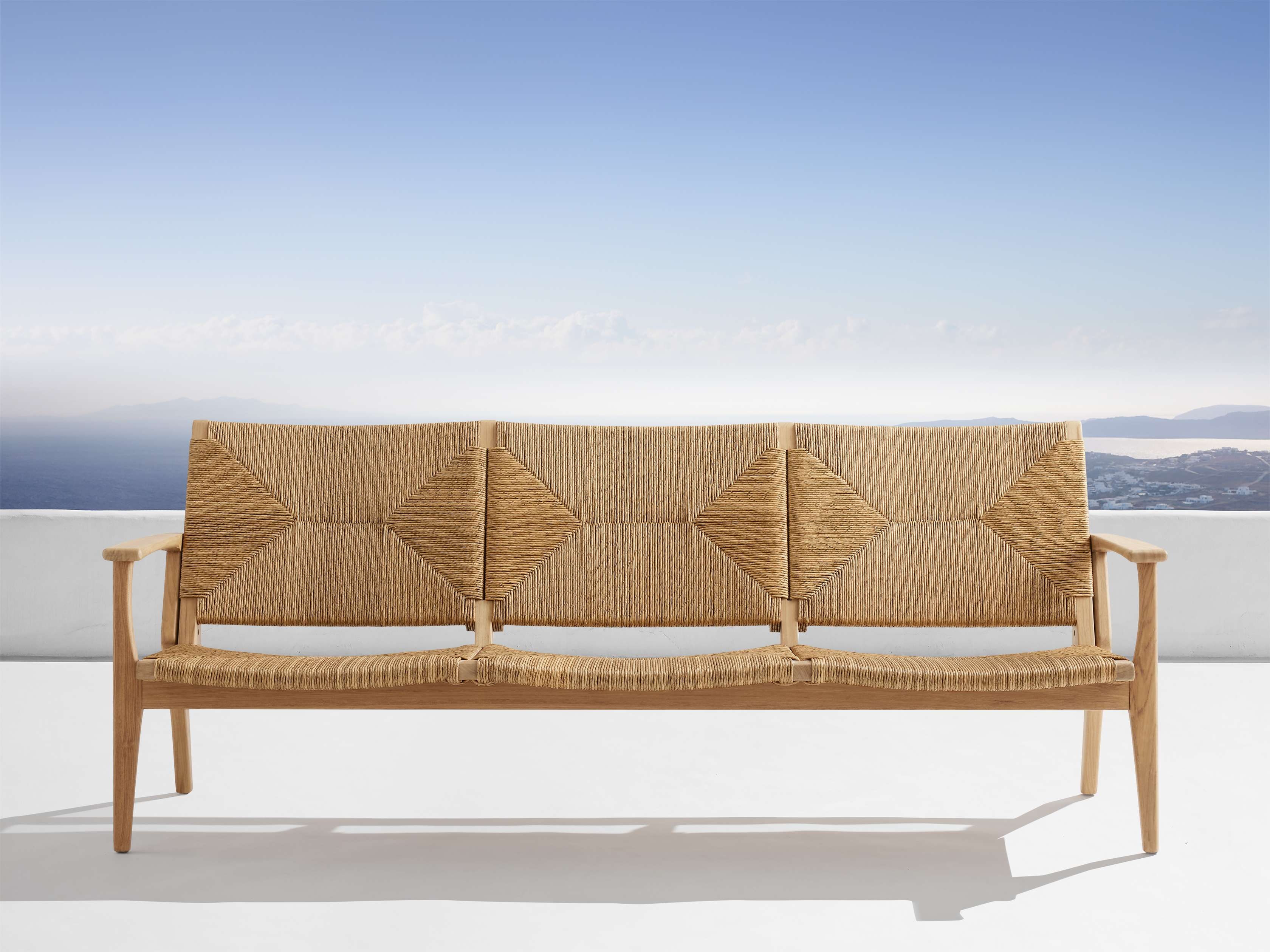 Mustique Outdoor Sofa in All Weather Wicker Natural - Image 0