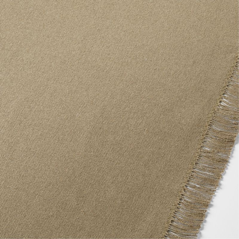 Craft 120" Sage Green Organic Cotton Fringe Table Runner - Image 1