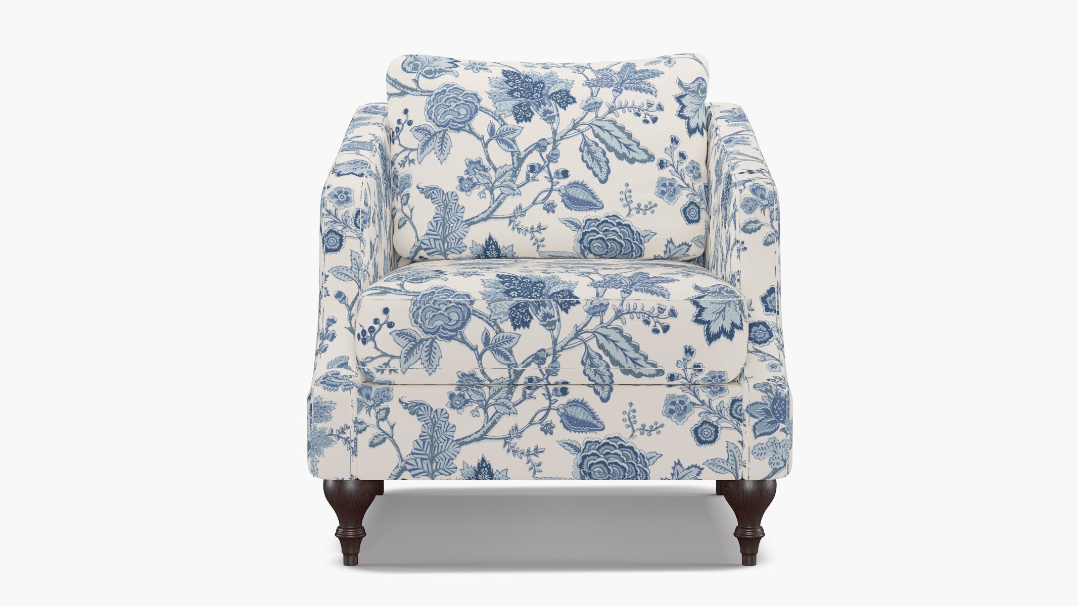 Slope Arm Chair, Delft La Vendee, Espresso Turned Wood Leg - Image 0