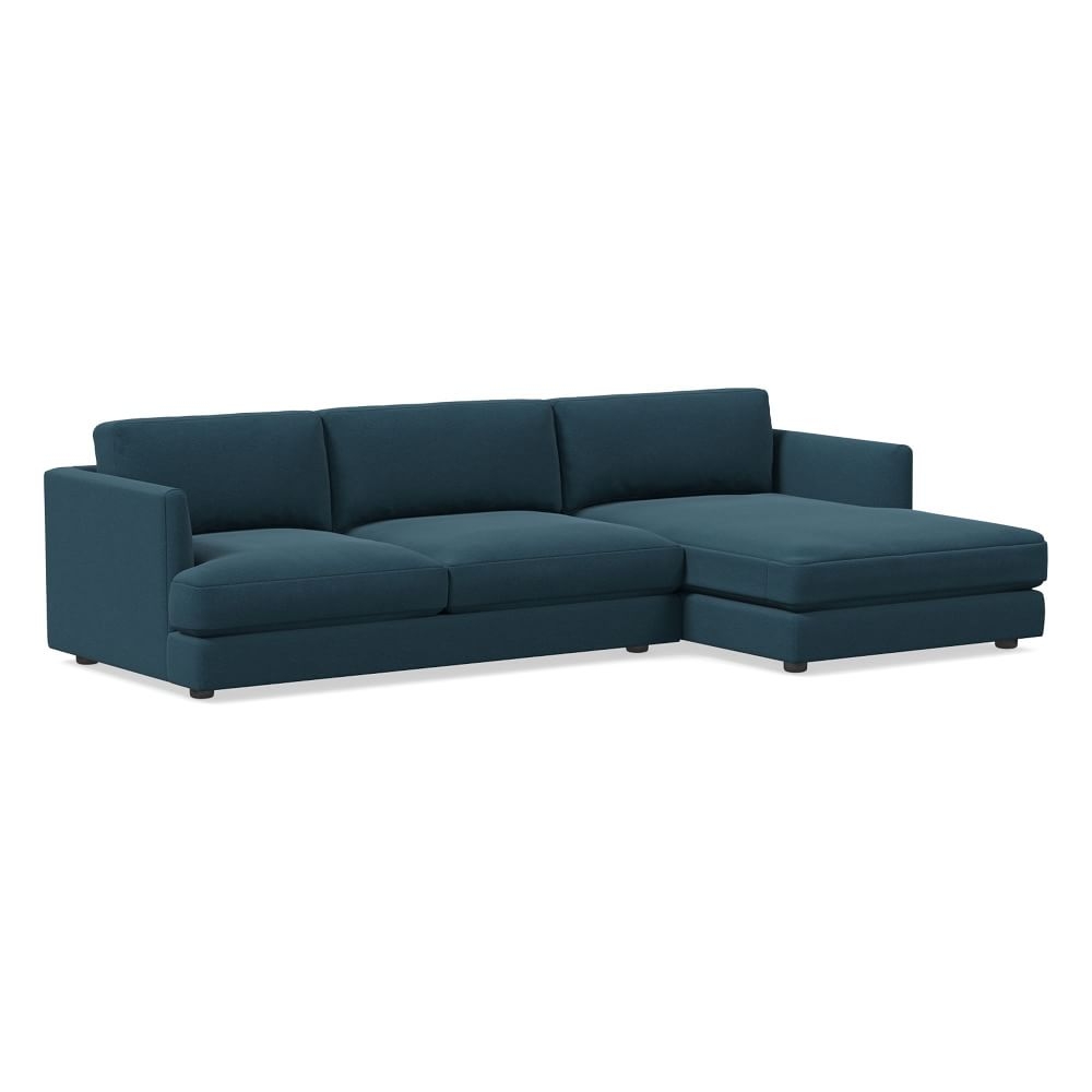 Haven 106" Right Multi Seat 2 Piece Chaise Sectional, Standard Depth, Performance Velvet, Petrol - Image 0