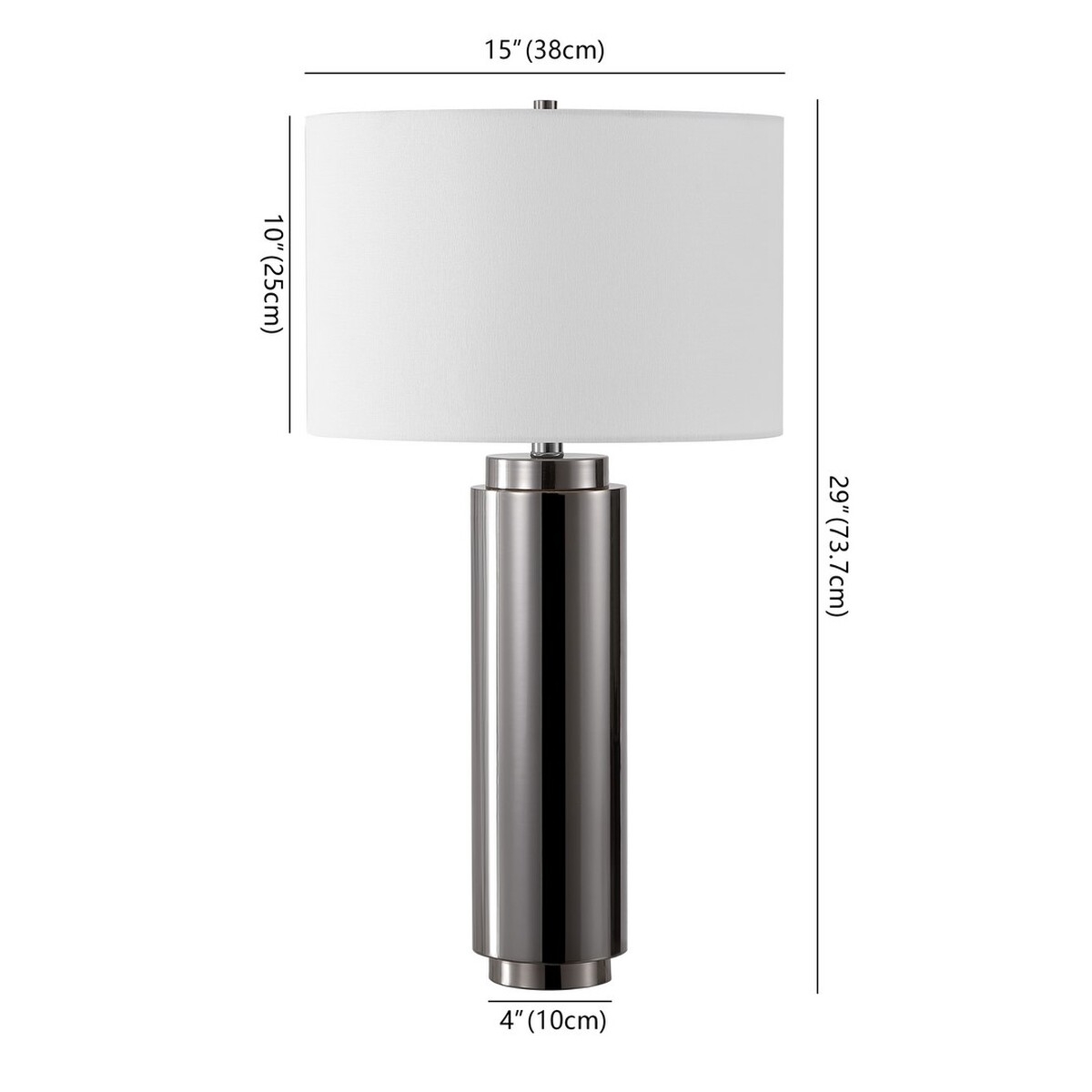 Safavieh Couture Terry Metal Pillar Table Lamp - Nickel/White - Image 3