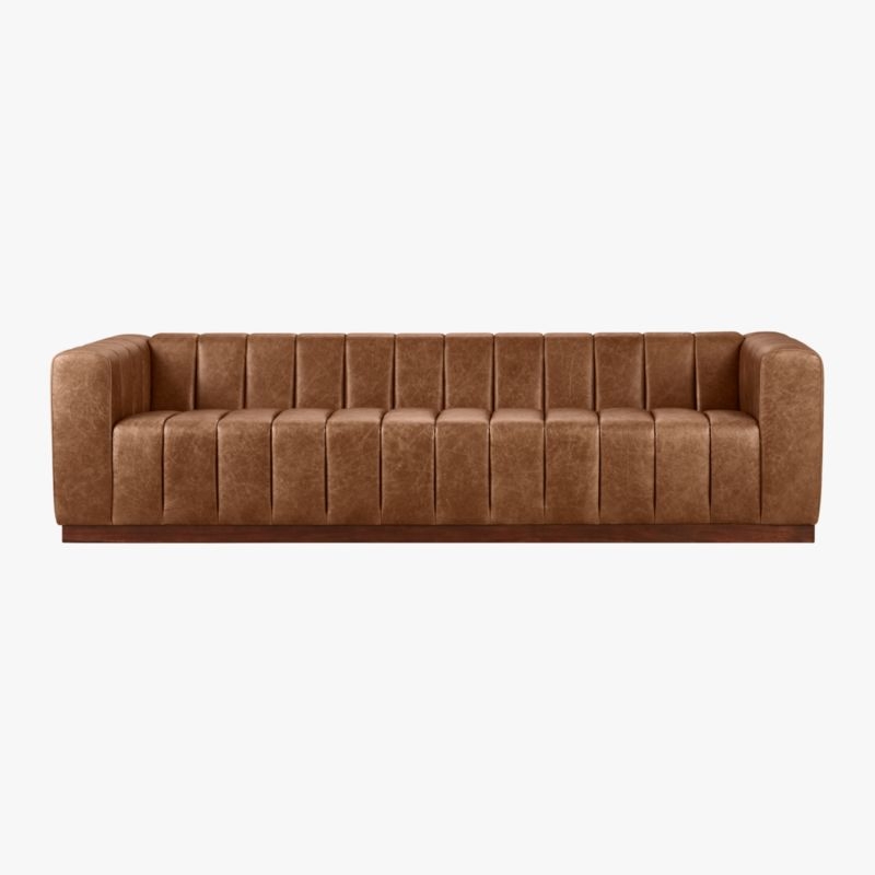 Forte Channeled Leather Extra Large Sofa Bello Grey - Image 5