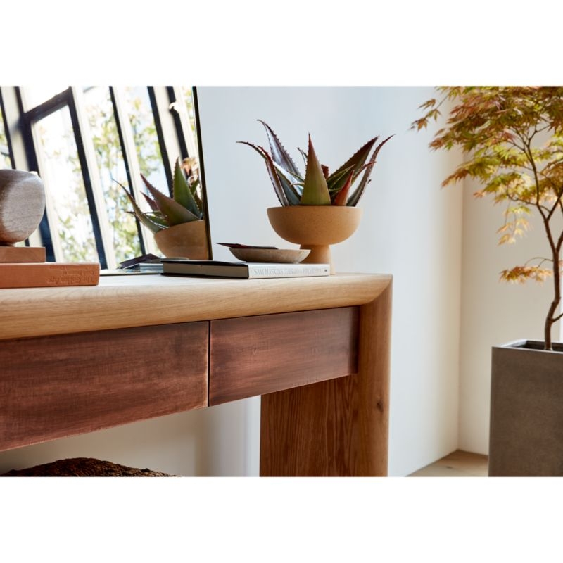 Pace Oak Wood Storage Console Table - Image 2