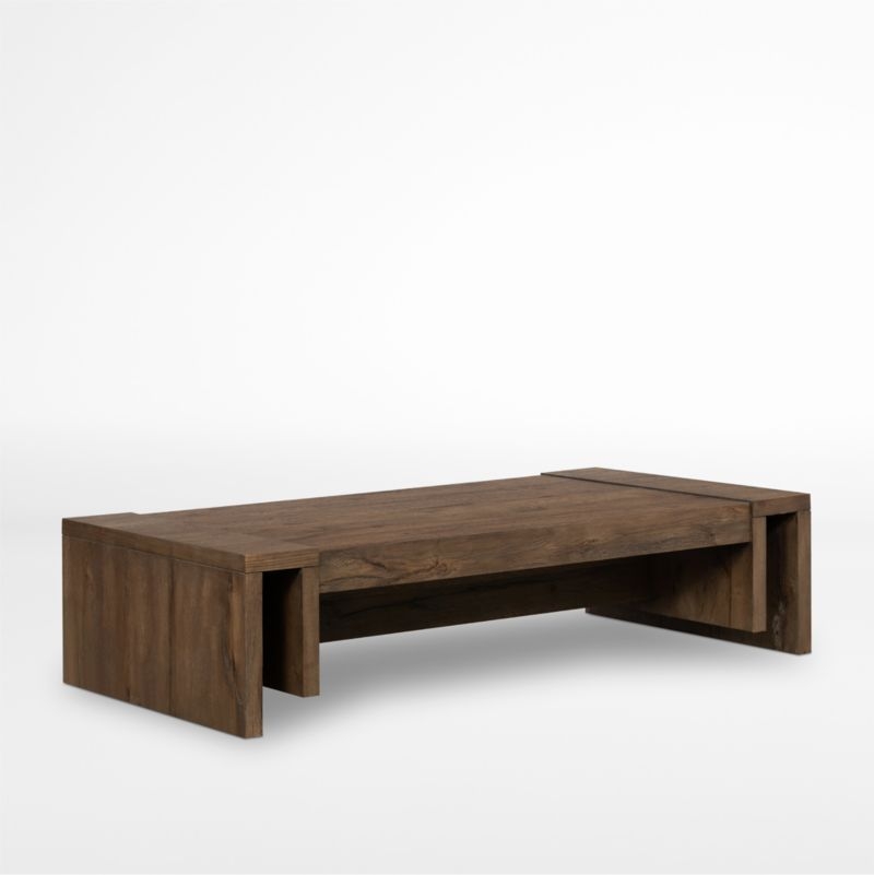 Cleave Brown Oak Wood 60" Rectangular Coffee Table - Image 1