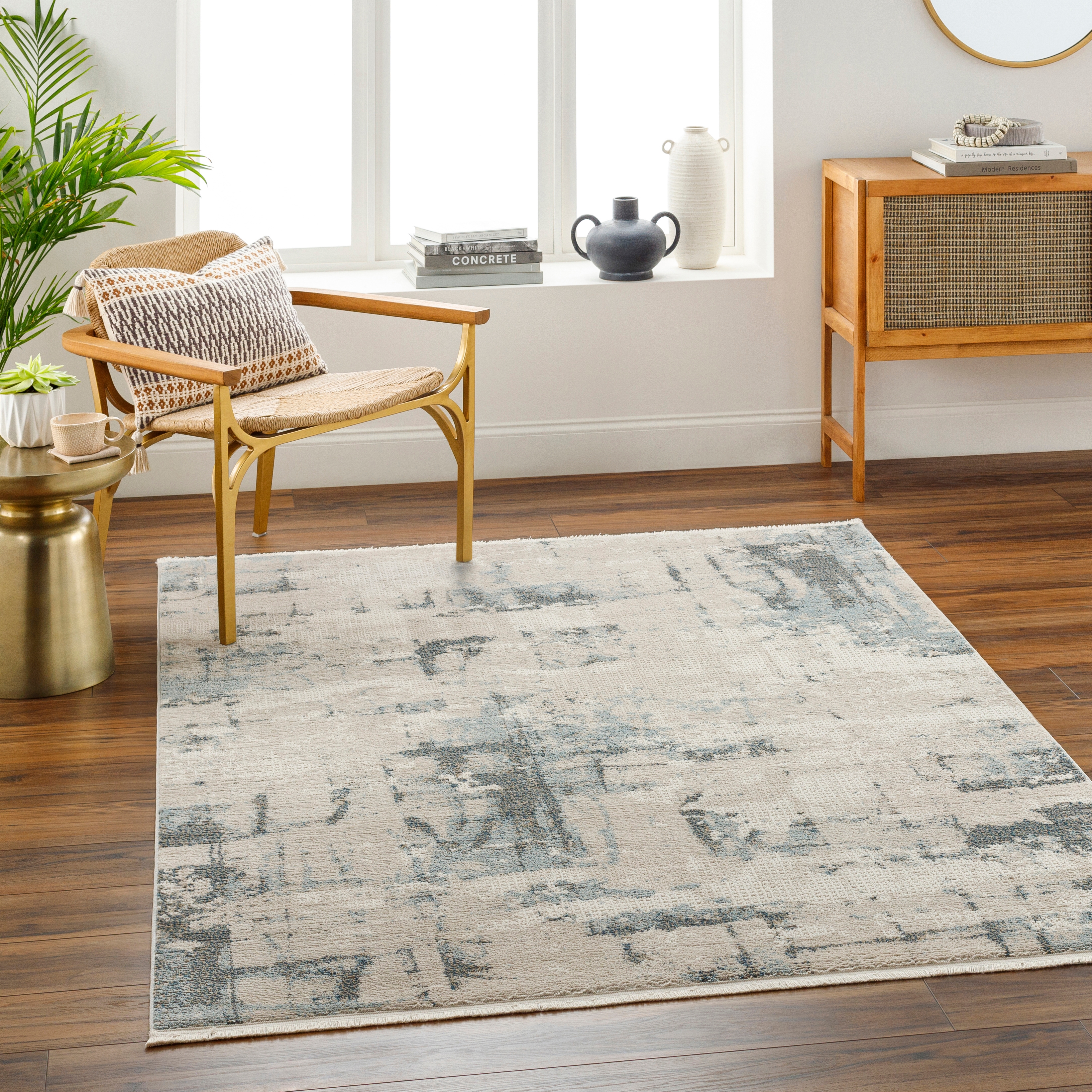 Perugia Beige Indoor 9'2" x 12' Machine Woven Rug - Image 1