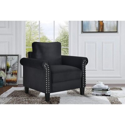 Rosdorf Park Black Velvet Chair - Image 0