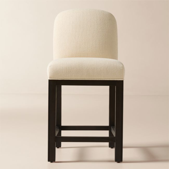 Rise White Upholstered Counter Stool - Image 0