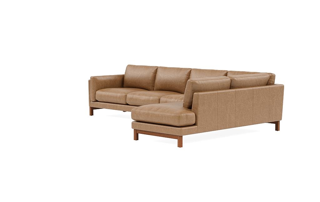 Gaby Leather 4-Seat Sectional with Right Bumper - Image 2