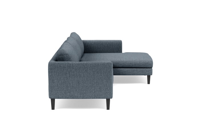 Owens Right Sectional with Blue Rain Fabric, extended chaise, and Painted Black legs - Image 2