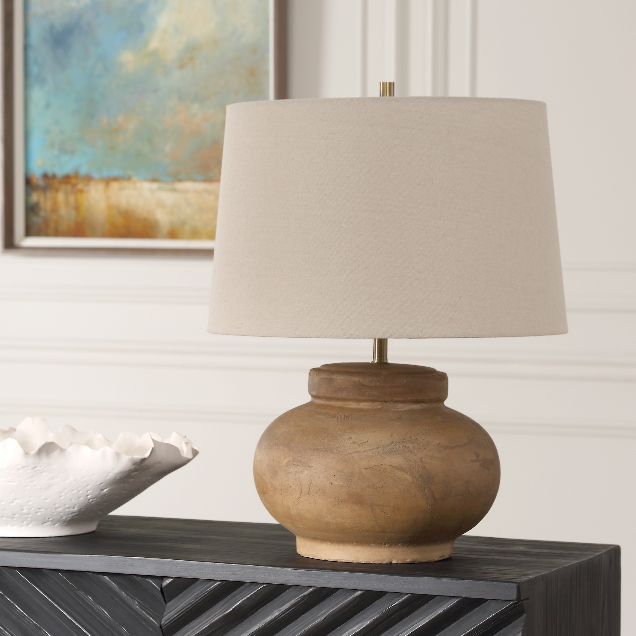 Urbino Aged Terracotta Table Lamp - Image 2