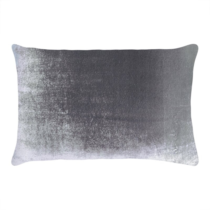 Kevin O'Brien Studio Velvet Throw Pillow Color: Gray, Size: 14" x 20" - Image 0