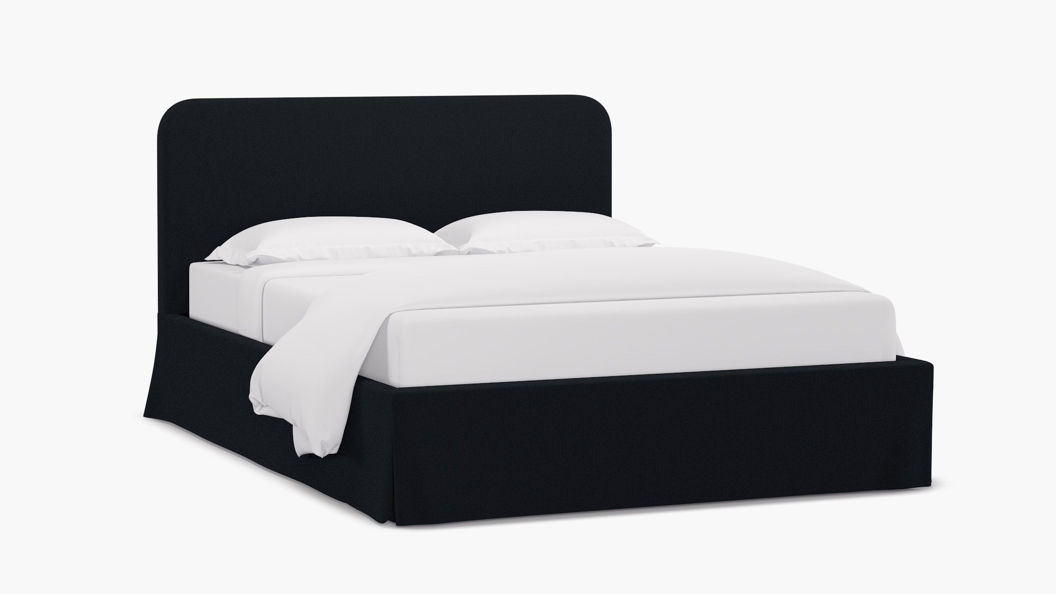 Skirted Platform Bed, Navy Everyday Linen, Twin - Image 1
