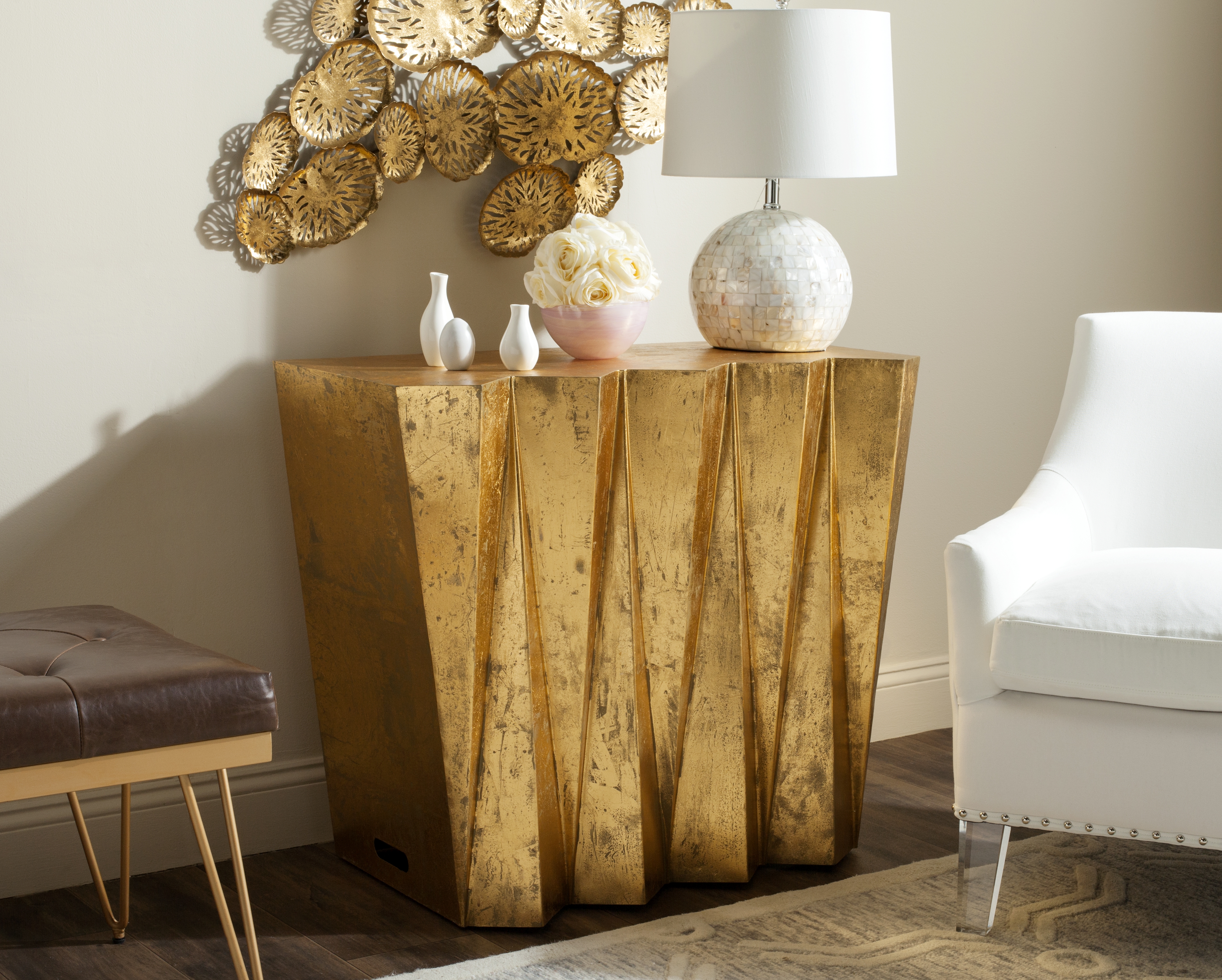 Gisela Hex Console - Gold - Safavieh - Image 4