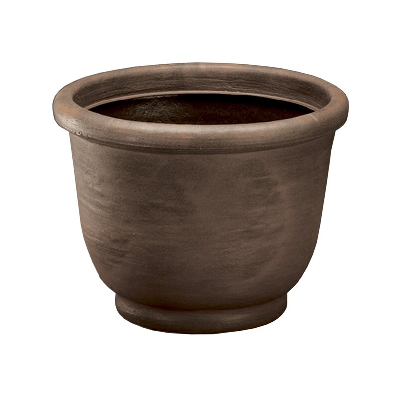 Resin Pot Planter Color: Rust, Size: 13.5" H x 17.75" W x 17.75" D - Image 0