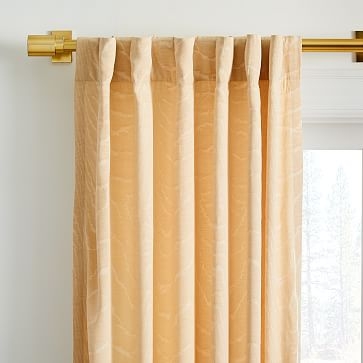 Faux Silk Moire Curtain, Champagne, 48"x96" - Image 1