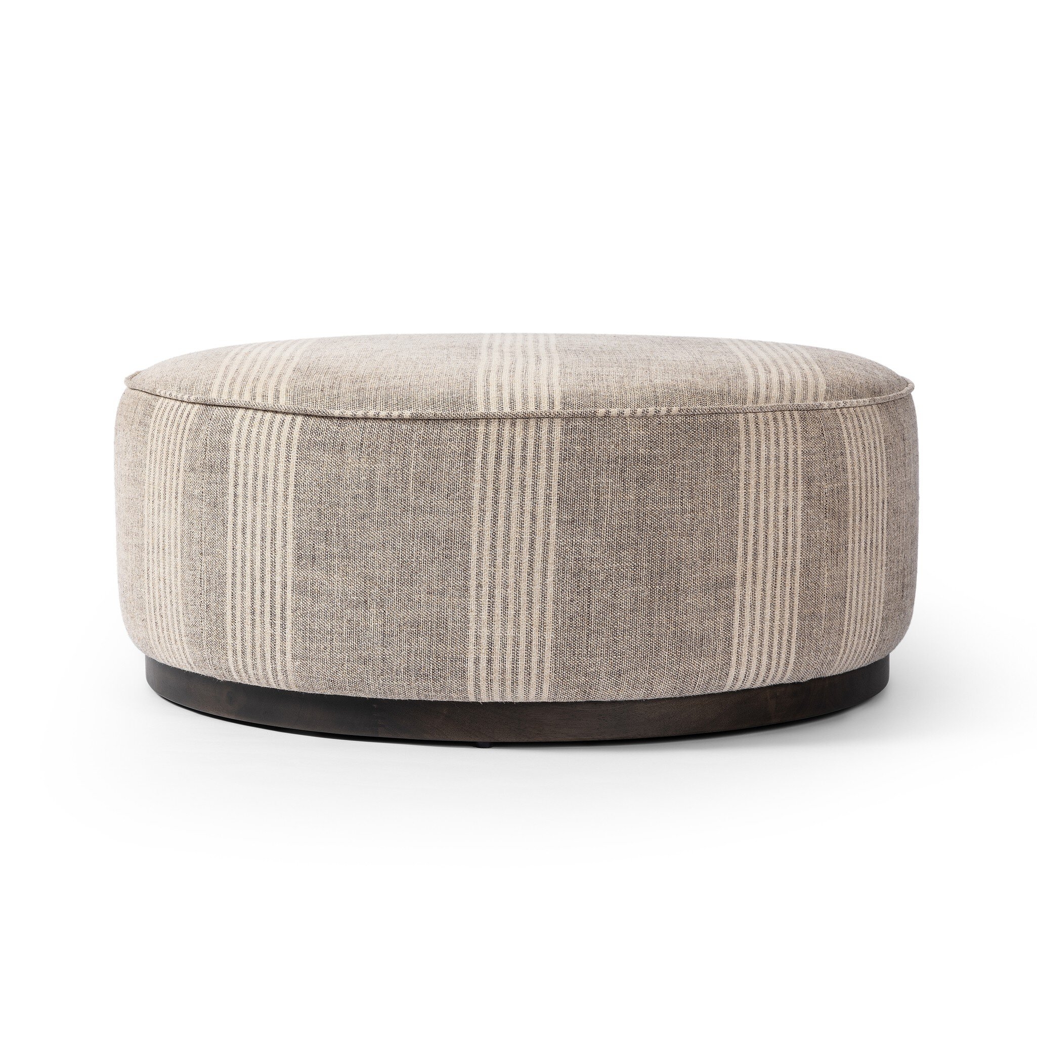 Sinclair Large Round Ottoman - Manchester Flint - Image 0