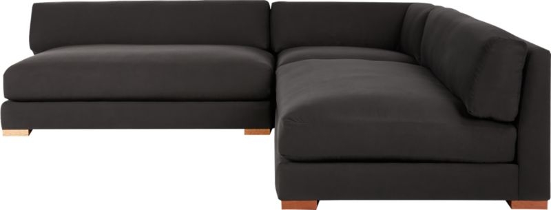 Piazza Dark Grey 3-Piece Modular Double Apartment Sofa Sectional - Image 3