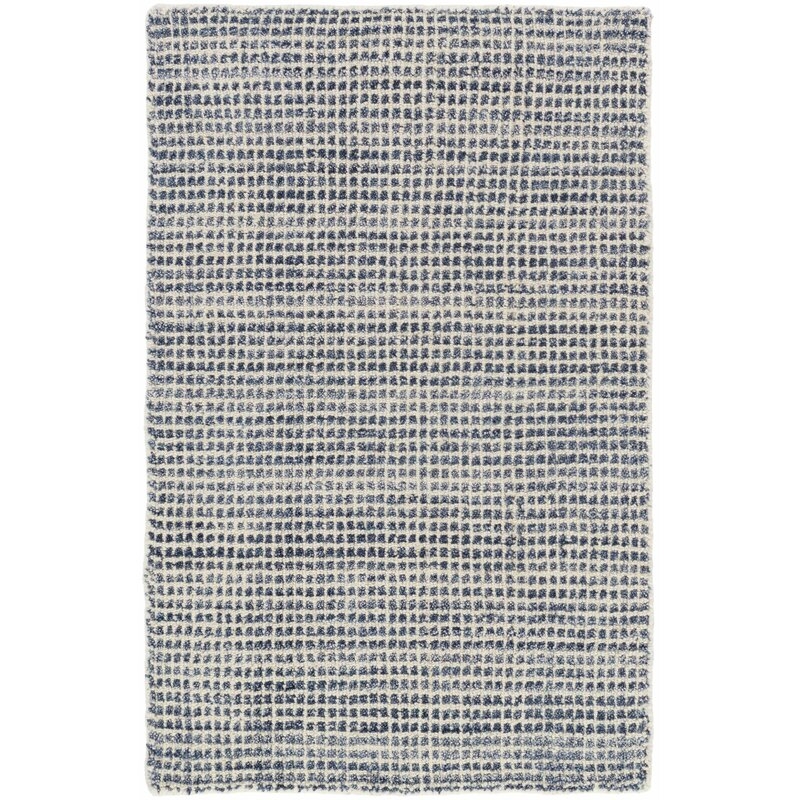 Dash and Albert Rugs Homer Checkered Hand-Knotted Blue Area Rug - Image 0
