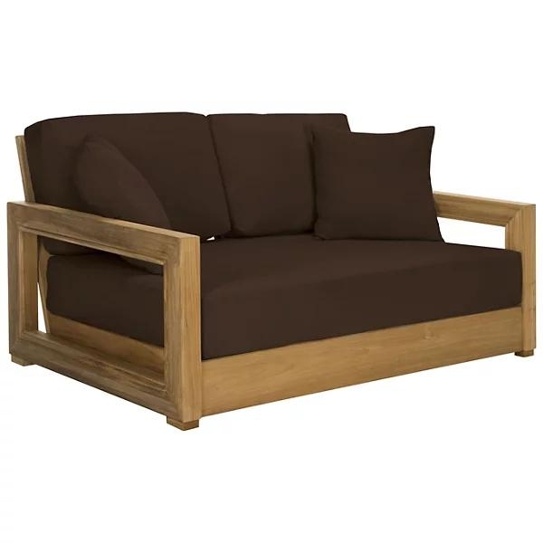 Anglim Outdoor Brazilian Teak 2-Seat Sofa - Image 0