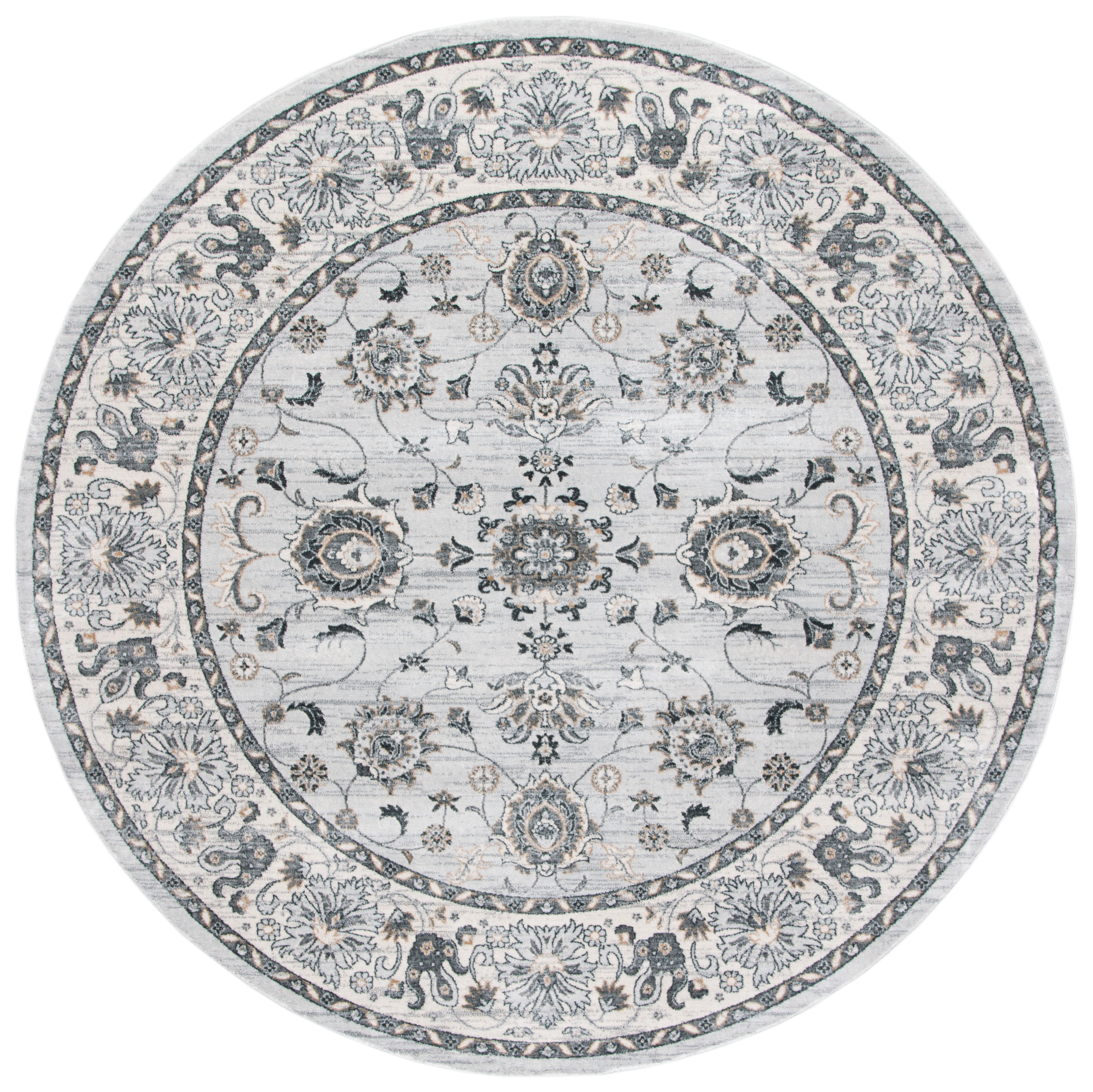 Arlo Home Power Loomed Area Rug, ISA940G, Light Grey/Cream, 6'7" X 6'7" Round - Image 0