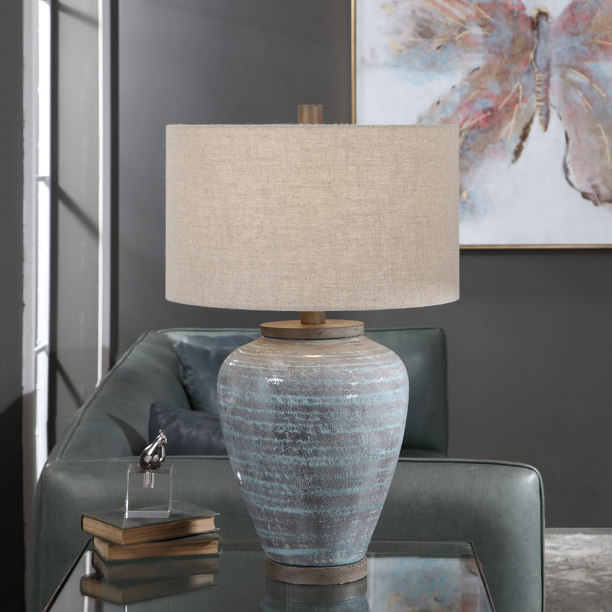 Pelia Light Aqua Table Lamp - Image 0