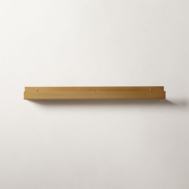 Metal Wall Ledge Antique Brass 24" - Image 0